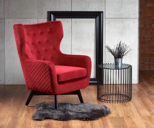 Zielony welwetowy fotel do karmienia uszak C5-S65