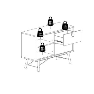 Komoda z szufladami i drzwiami biała mat 102 cm Ryan – elegancki design, praktyczne przechowywanie, styl skandynawski