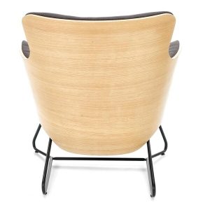 Fotel wypoczynkowy tapicerowany szary / dąb Chillout – wygodny, elegancki, idealny do salonu