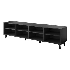 Szafka RTV czarna mat 200 cm Lukka – nowoczesny design, funkcjonalność, trwały materiał
