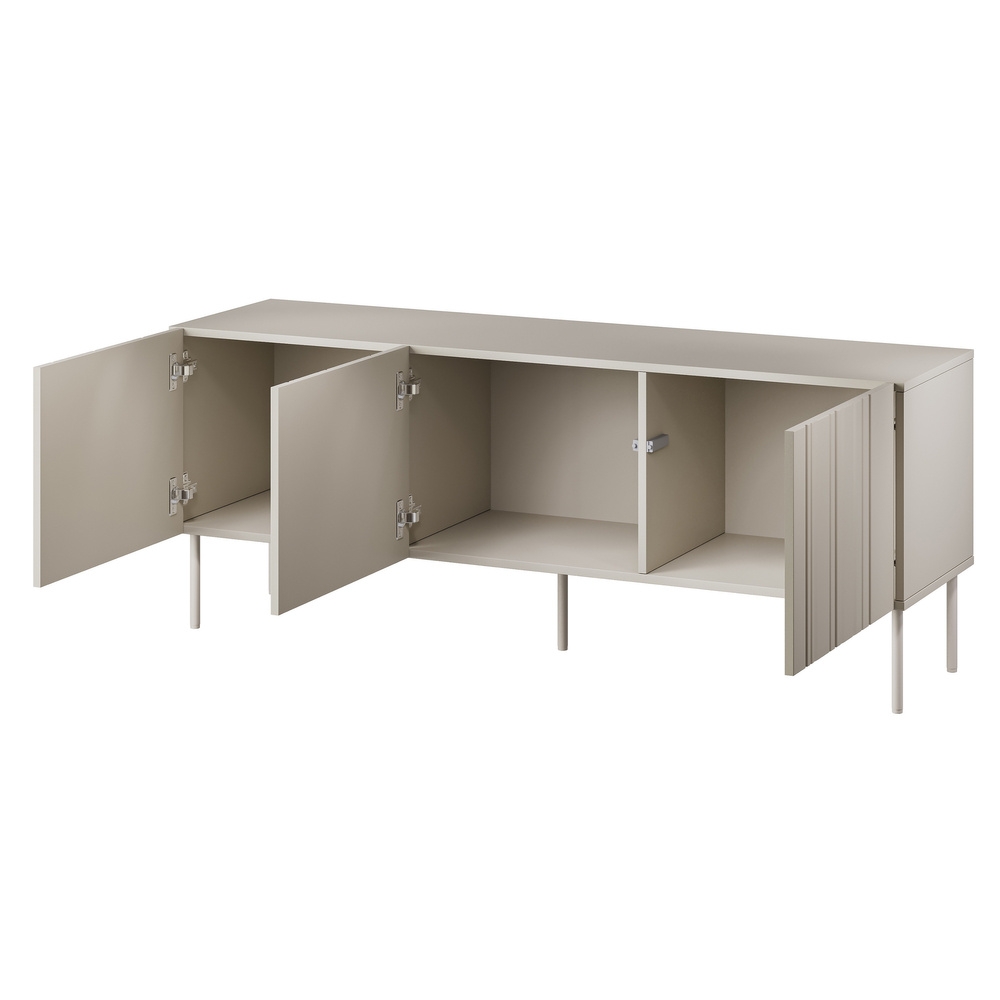Szafka RTV beżowa mat 150 cm Milo – elegancki design, praktyczne rozwiązania, solidna konstrukcja