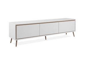 Szafka RTV biała / dąb artisan mat 175 cm Arona – elegancka, pojemna, stylowa