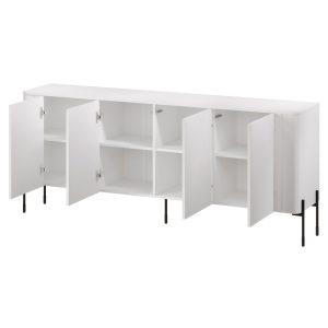 Komoda z drzwiami biała mat 190 cm Aria – nowoczesny design, funkcjonalność, wysoka jakość