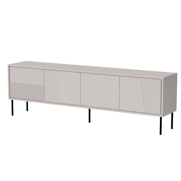 Szafka RTV kaszmir mat 200 cm Harmony – nowoczesny design, matowe wykończenie, kolor kaszmir
