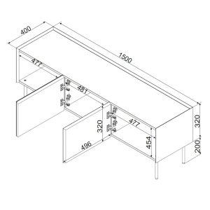 Szafka RTV beżowa / dąb mat 150 cm Olmo – elegancka, pojemna, stylowa