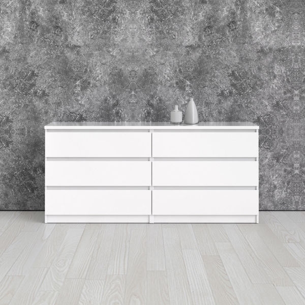 Komoda z szufladami biała wysoki połysk 154 cm Naia – elegancki design, funkcjonalność, przestronność