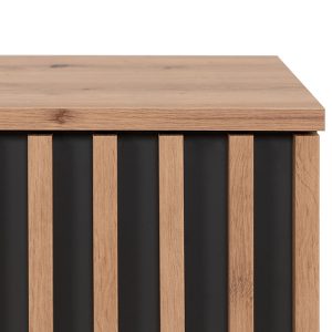 Szafka RTV z lamelalami dąb artisan / antracyt mat 138 cm Medan – elegancki design, funkcjonalność, trwałe materiały