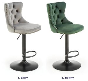 Zielony welurowy hoker glamour pikowany H3-S79