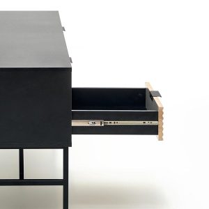 Szafka RTV dąb artisan / czarna mat 150 cm Lenon – elegancki design, solidna konstrukcja, nowoczesny styl
