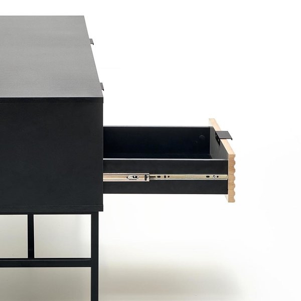 Szafka RTV dąb artisan / czarna mat 150 cm Lenon – elegancki design, solidna konstrukcja, nowoczesny styl