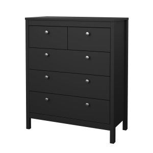 Komoda wysoka z szufladami czarna mat 82 cm Madrid – elegancki design, funkcjonalność, nowoczesny styl