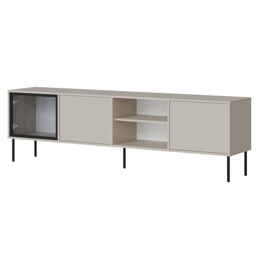 Szafka RTV kaszmir mat 200 cm Linoa – elegancki design, funkcjonalność, matowe wykończenie