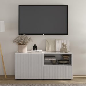 Szafka RTV biała połysk 122 cm Corda – nowoczesny design, funkcjonalność, wysoka jakość