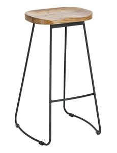 Loftowy hoker drewniany bez oparcia F9-W33
