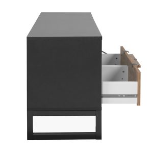 Szafka RTV antracyt / dekor bambus mat 160 cm Sumatra – nowoczesny design, pojemność, trwałe materiały