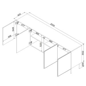 Komoda z drzwiami kaszmir mat 200 cm Verno – elegancki design, pojemna, matowa powierzchnia