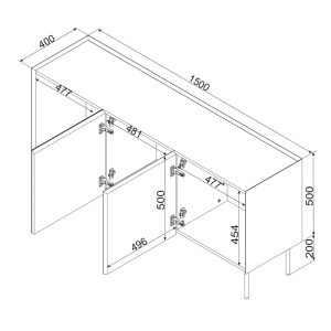 Komoda z drzwiami beżowa / dąb mat 150 cm Olmo – elegancki design, funkcjonalność, nowoczesny styl