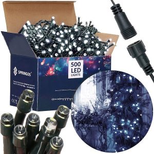 Lampki choinkowe 25m zimny biały 500 led oświetlenie świąteczne IP44