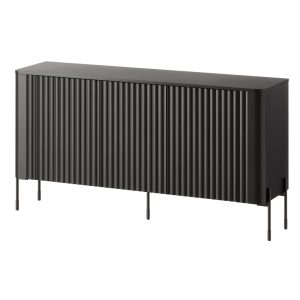 Komoda z drzwiami czarna mat 150 cm Aria – nowoczesny design, funkcjonalność, trwały materiał