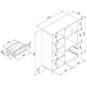 Komoda z szufladami i drzwiami dąb sonoma mat 101 cm Bali – nowoczesny design, funkcjonalność, uniwersalny kolor