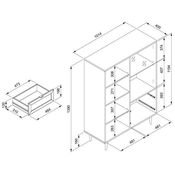 Komoda z szufladami i drzwiami dąb sonoma mat 101 cm Bali – nowoczesny design, funkcjonalność, uniwersalny kolor