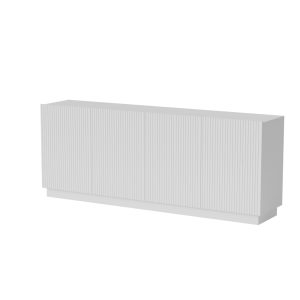 Komoda z drzwiami biała mat 200 cm Ardea – nowoczesny design, przestronność, wysoka jakość