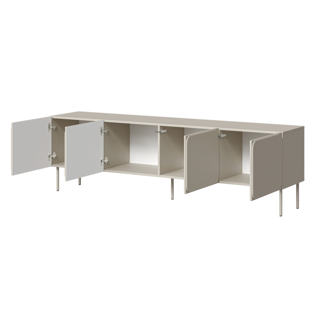 Szafka RTV kaszmir mat 200 cm Verno – nowoczesny design, elegancki kolor, wysoka jakość