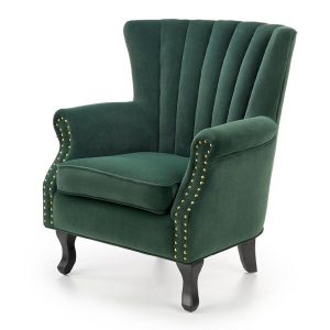 Fotel wypoczynkowy velvet zielony Titan – elegancki design, komfort, stylowy kolor
