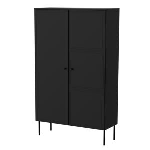 Komoda wysoka z drzwiami czarna mat 100 x 166 cm Modena – elegancki design, funkcjonalność, pojemność