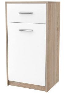 Wysoka komoda biała + sonoma – Gopox 3X