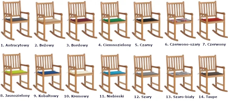 Fotel bujany z czerwono-szarą poduszką N4-K57