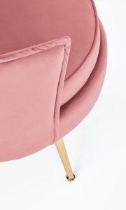 Fotel wypoczynkowy velvet różowy Almond – elegancki design, komfort, materiał velvet