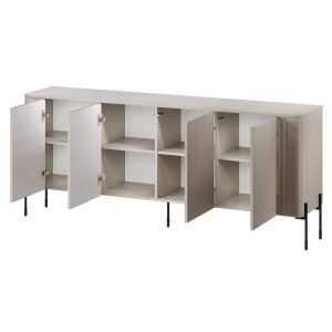 Komoda z drzwiami kaszmir mat 190 cm Aria – elegancki design, przestronne wnętrze, matowe wykończenie