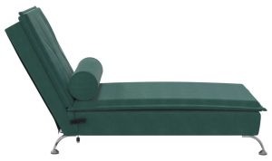 Elegancki zielony szezlong z aksamitną tapicerką W7-E60