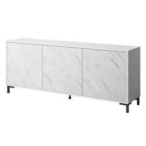 Komoda z drzwiami biała mat 200 cm Latina – nowoczesny design, przestronność, wysoka jakość