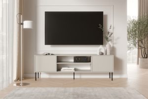 Szafka RTV kaszmir mat 180 cm Linoa – elegancka, funkcjonalna, minimalistyczna