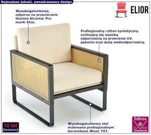 Beżowy rustykalny fotel wypoczynkowy G8-H08