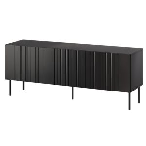 Szafka RTV czarna mat 150 cm Milo – nowoczesny design, pojemność, trwałość