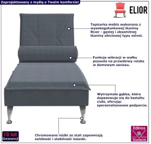 Nowoczesna ciemnoszara leżanka do spania R3-E89