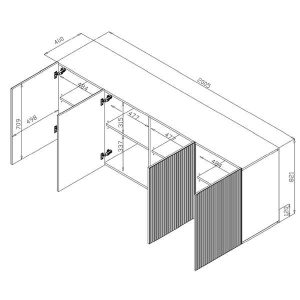 Komoda z drzwiami biała mat 200 cm Malia – nowoczesny design, funkcjonalność, wysoka jakość