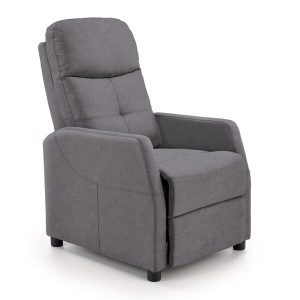 Fotel rozkładany velvet szary Felipe 2 – elegancki, wygodny, nowoczesny
