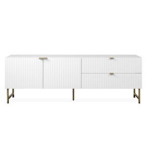 Szafka RTV biała mat 179 cm Edinburgh – elegancki design, przestronność, funkcjonalność