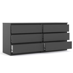 Komoda z szufladami czarna mat 154 cm Naia – elegancka, funkcjonalna, pojemna, nowoczesny design