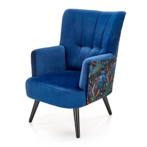Elegancki Fotel Wypoczynkowy Velvet Granatowy Pagoni