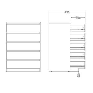Komoda z szufladami biała / beton mat / wysoki połysk 77 cm Naia – nowoczesny design, praktyczne rozwiązania, uniwersalne zastosowanie
