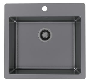 Alveus Monarch PURE 70 ANTRACYT QC zlewozmywak stalowy 565x525mm Odpływ Quick Close