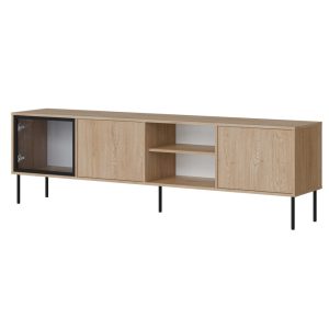 Szafka RTV dąb cremona mat 200 cm Linoa – stylowa, funkcjonalna, elegancka