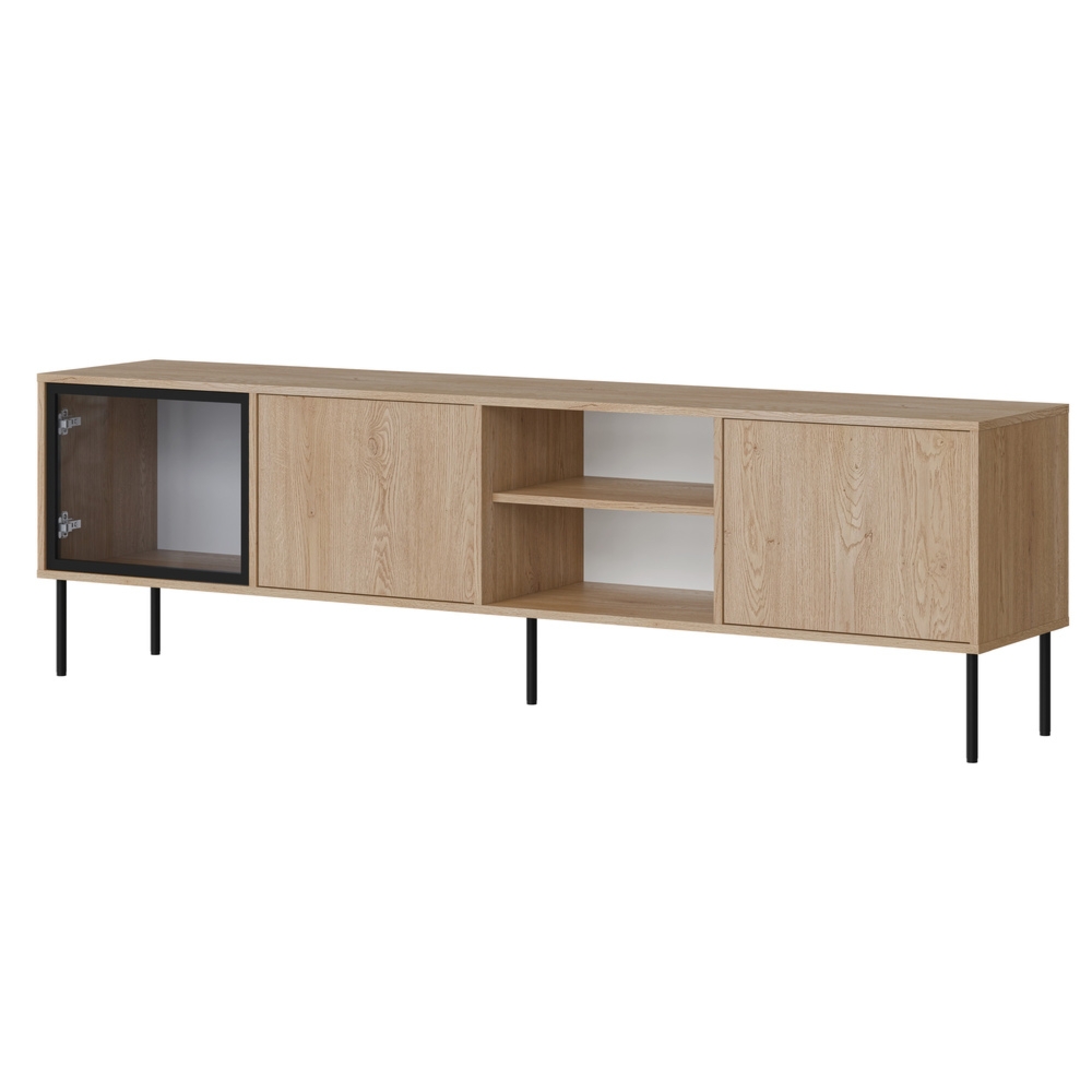 Szafka RTV dąb cremona mat 200 cm Linoa – stylowa, funkcjonalna, elegancka