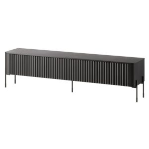 Szafka RTV czarna mat 190 cm Aria – elegancki design, pojemne półki, nowoczesny styl