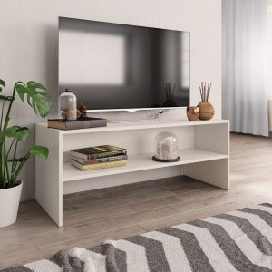 vidaXL Szafka pod TV, biała, 100x40x40 cm, materiał drewnopochodny